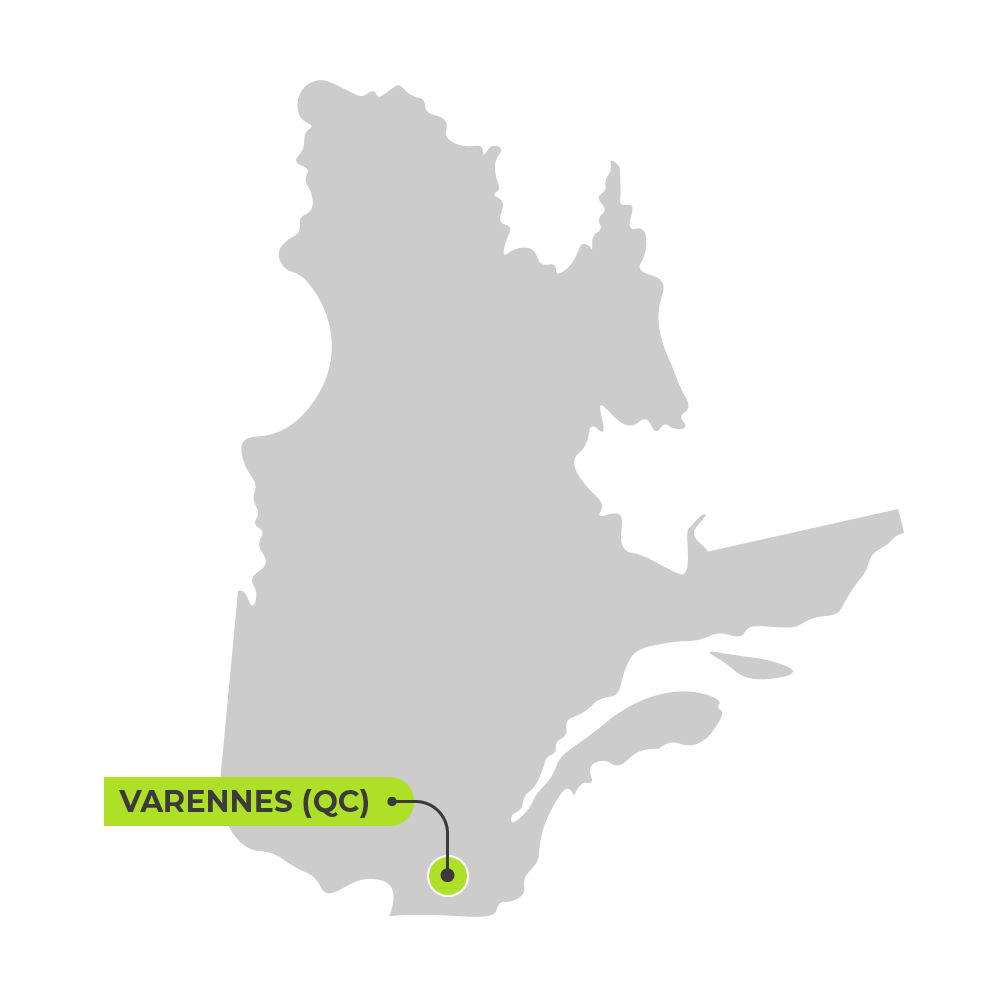 Carte de Quebec avec Varennes