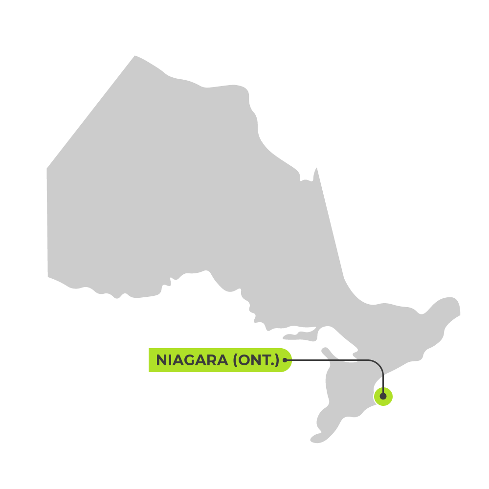 Carte de Ontario avec Niagara