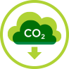 Icon of a cloud with CO2 written inside