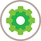Icon of a cog in a machine