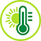 Icon of a thermometer and sunIcône d’un thermomètre et d’un soleil