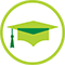 Icon of a green academic cap.