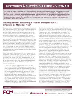 Développement économique local et entrepreneuriat : L’histoire de Monsieur Ngan