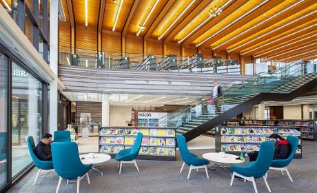 Interior of the Oakes Ridges Public Library in Richmond Hill, Ontario